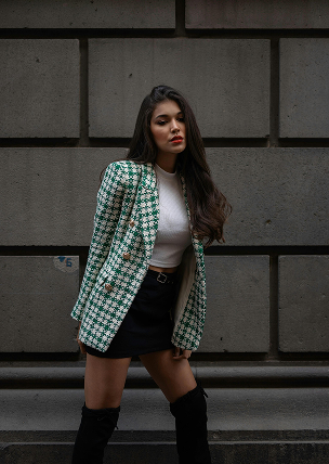 Blazer Linho Xadrez Marca